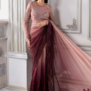Unstitched Embroidered Chiffon Saree | BD-3001
