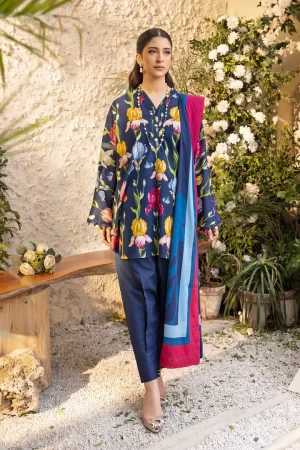 3 Pc Unstitched Printed Lawn Suit | MB-ELHV