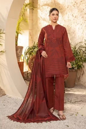 3 Pc Unstitched Printed Lawn Suit | MB-ELHV