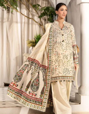 3 Pc Unstitched Printed Lawn Suit | MB-ELHV