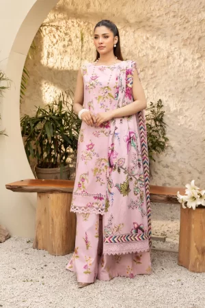 3 Pc Unstitched Printed Lawn Suit | MB-ELHV