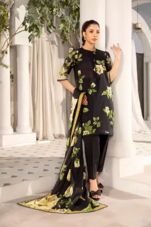 3 Pc Unstitched Printed Lawn Suit | MB-ELHV